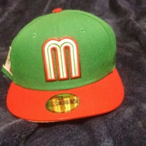 Green and Red Cap with M Logo